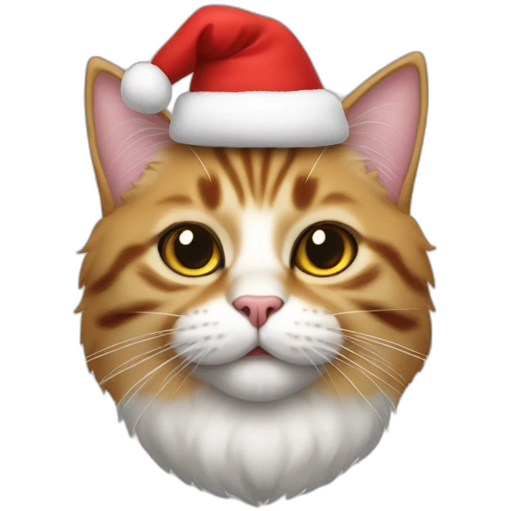 Super cat wearing santa clause emoji