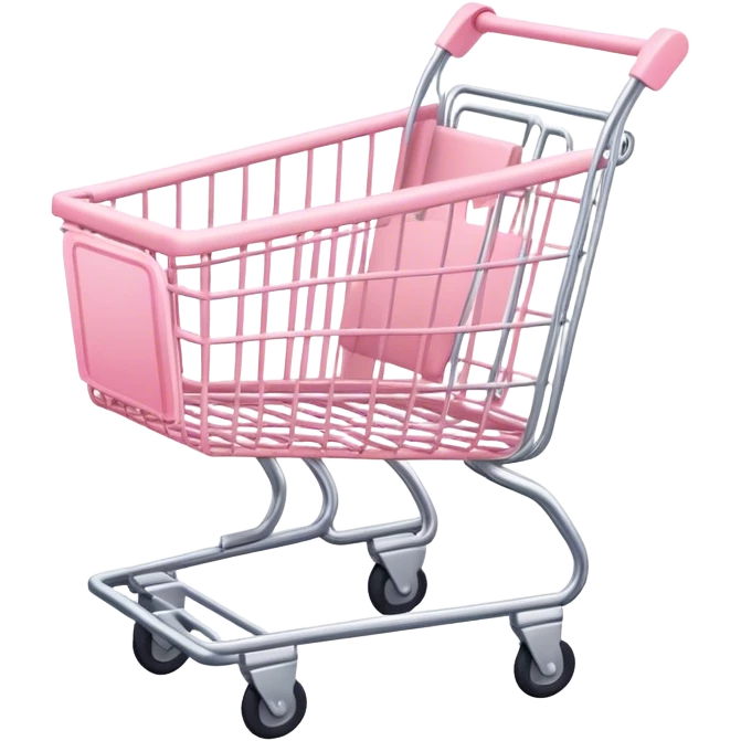 Pale pink empty shopping cart emoji