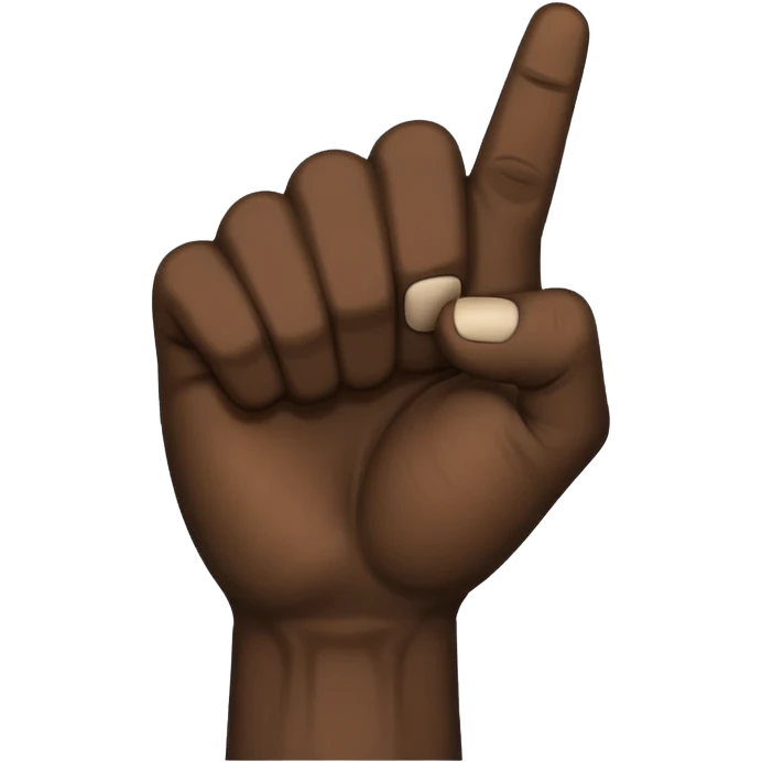 a black fist, with the middle finger sticking up emoji