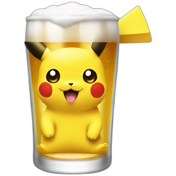 Pikachu drink beer emoji