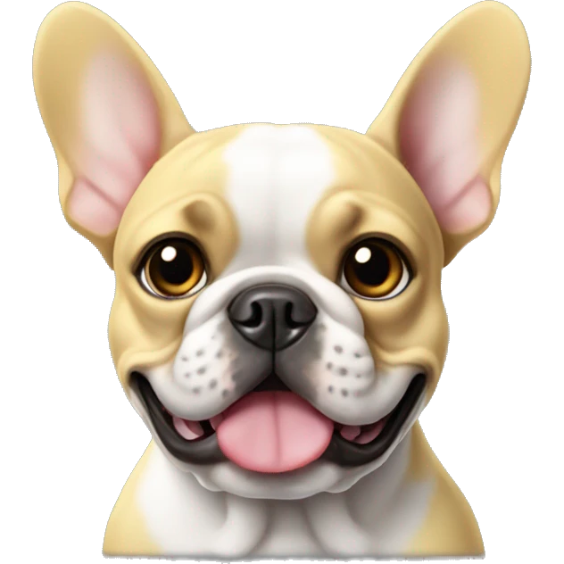 French bulldog Yellow with one ear down emoji