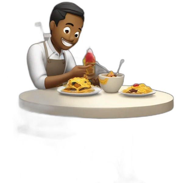 persona comiendo en un restaurante emoji
