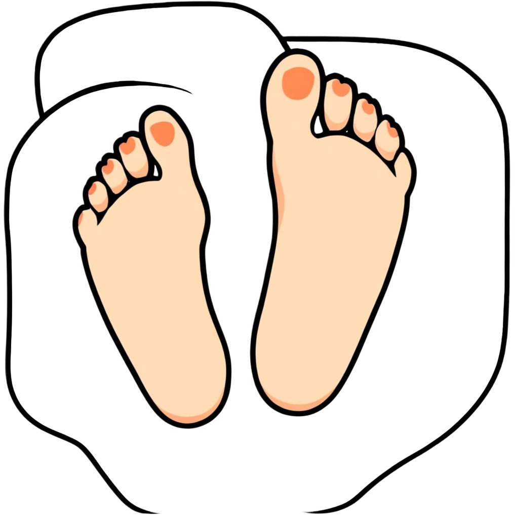 female foot with toes wide spread emoji