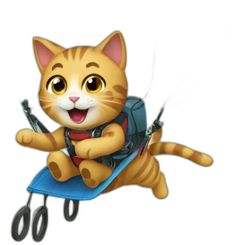 cat paragliding emoji