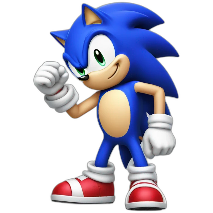 sonic doing a like with your hand emoji