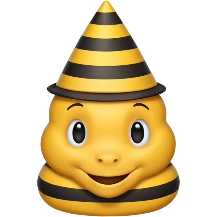 Happy bee with striped party hat emoji