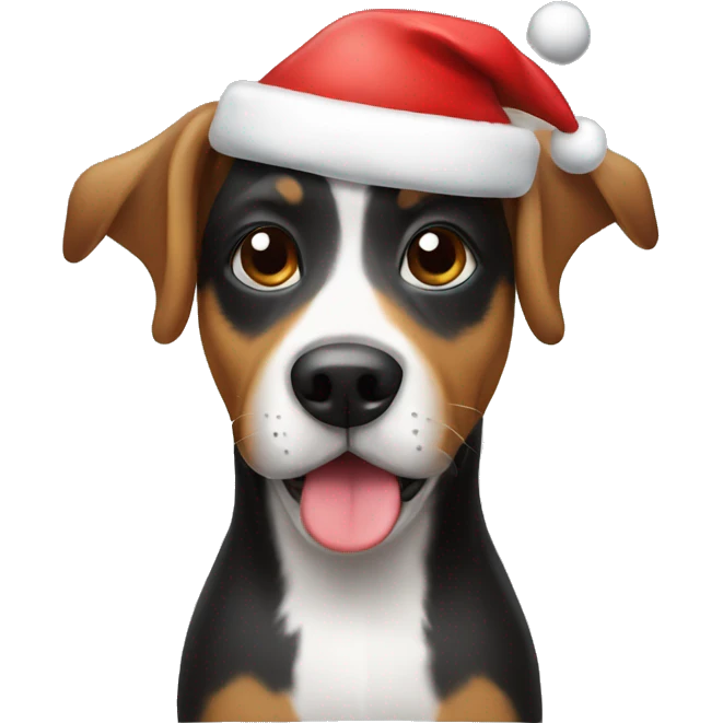 Dog with christmas hat emoji