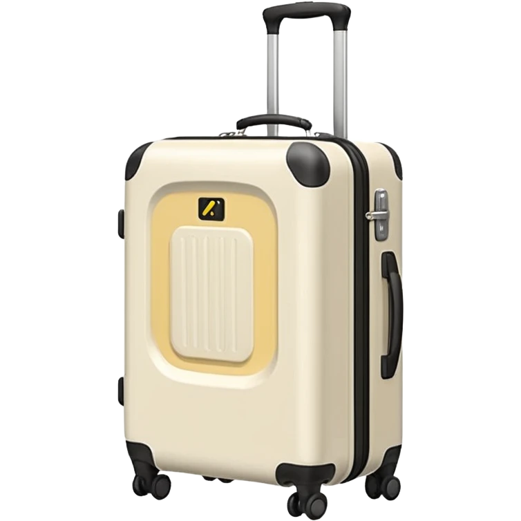 aesthetic ivory minimal carry-on suitcase with wheels emoji