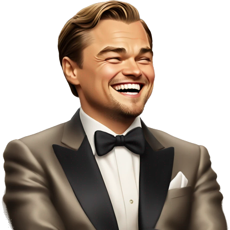 Leonardo DiCaprio Laughing: Iconic-style Candid Likeness Meme

DiCaprio, cocktail in hand, grins smugly in a luxurious setting, a warm scene of indulgent humor. emoji