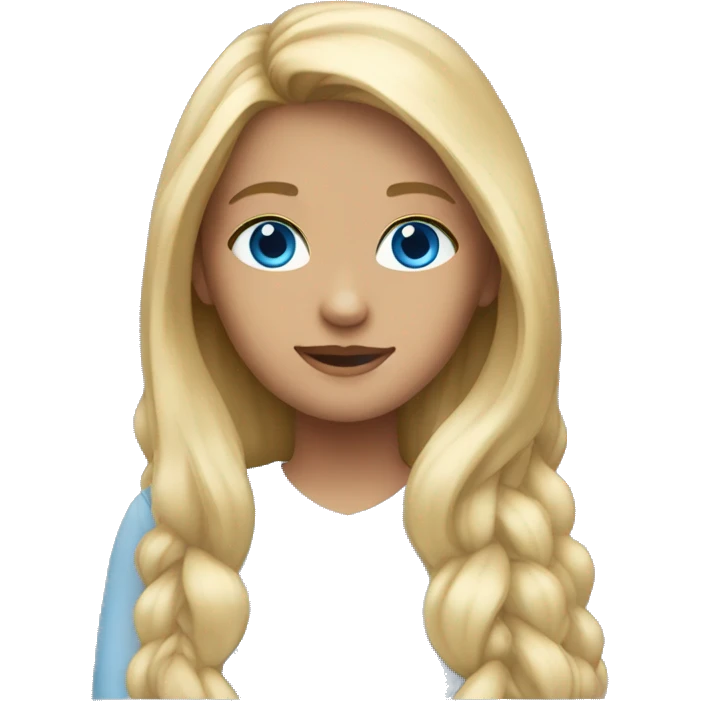 a girl with long blonhair, blue eyes emoji