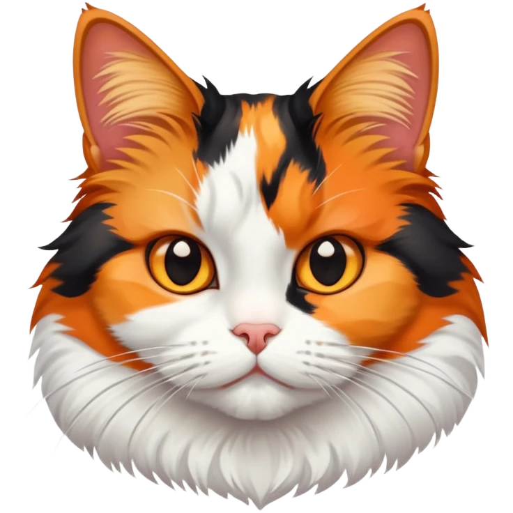Cat three color fat emoji