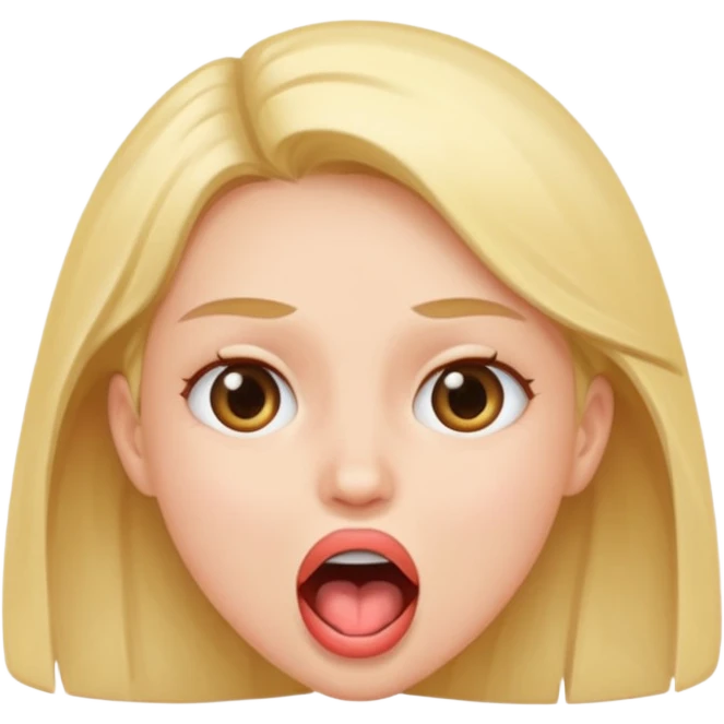 A girl opening her mouth super wide emoji