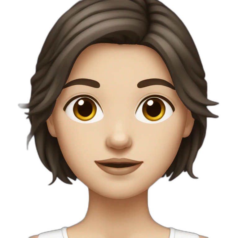 white girl with dark brown hair emoji