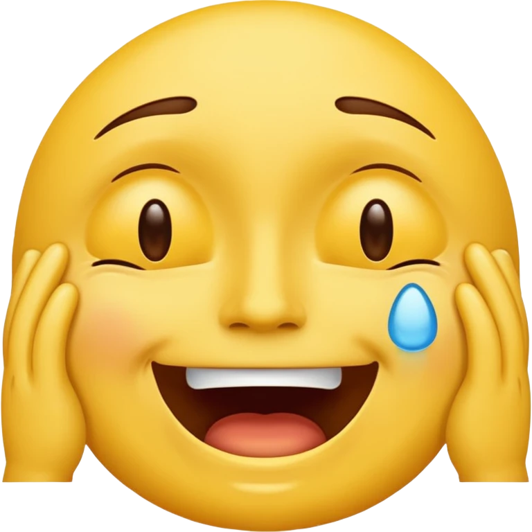 make an emoji of a yellow face sobbing and then an overlap of the same face on top of that smiling emoji