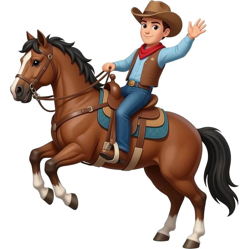 Cowboy on bucking horse emoji