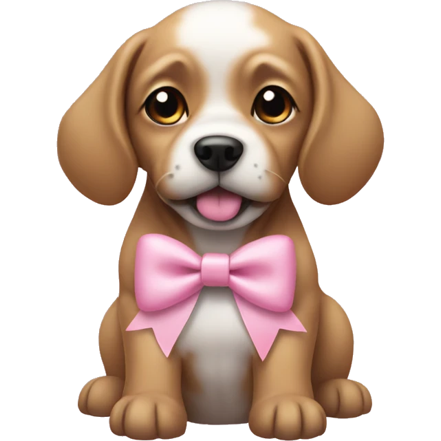 dog with baby pink bow  emoji