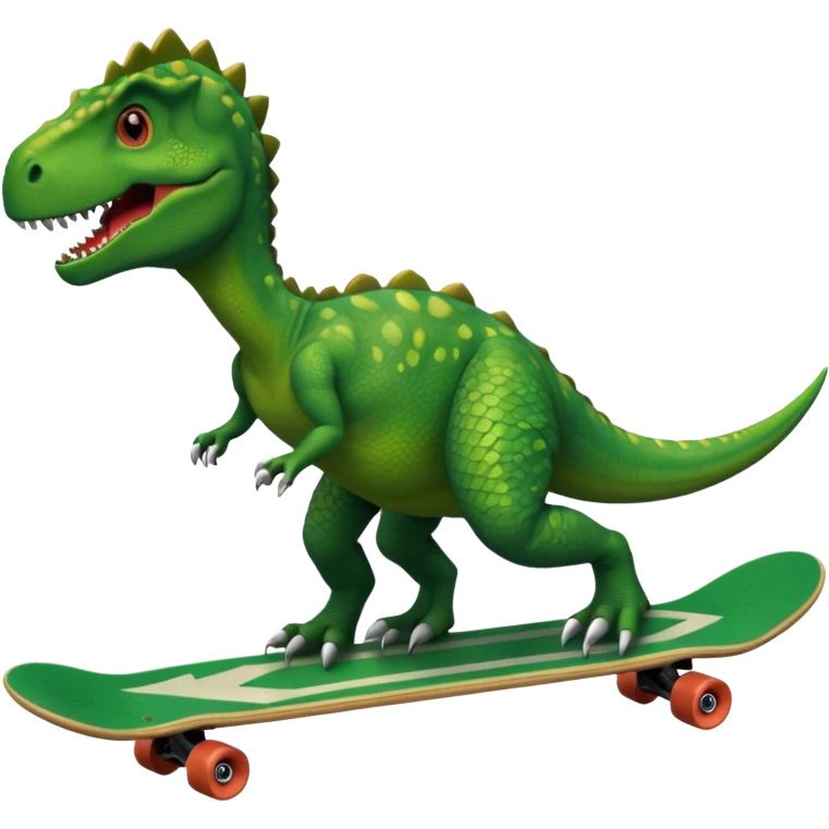 Dinosaur on a skateboard emoji