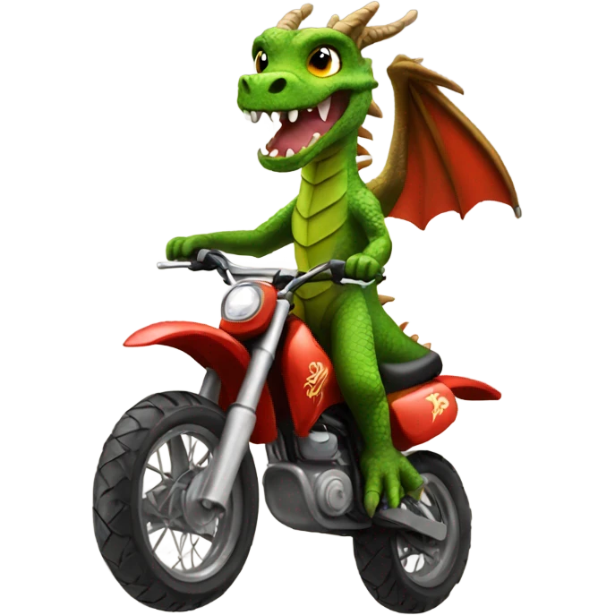 Dragon riding dirt bike emoji