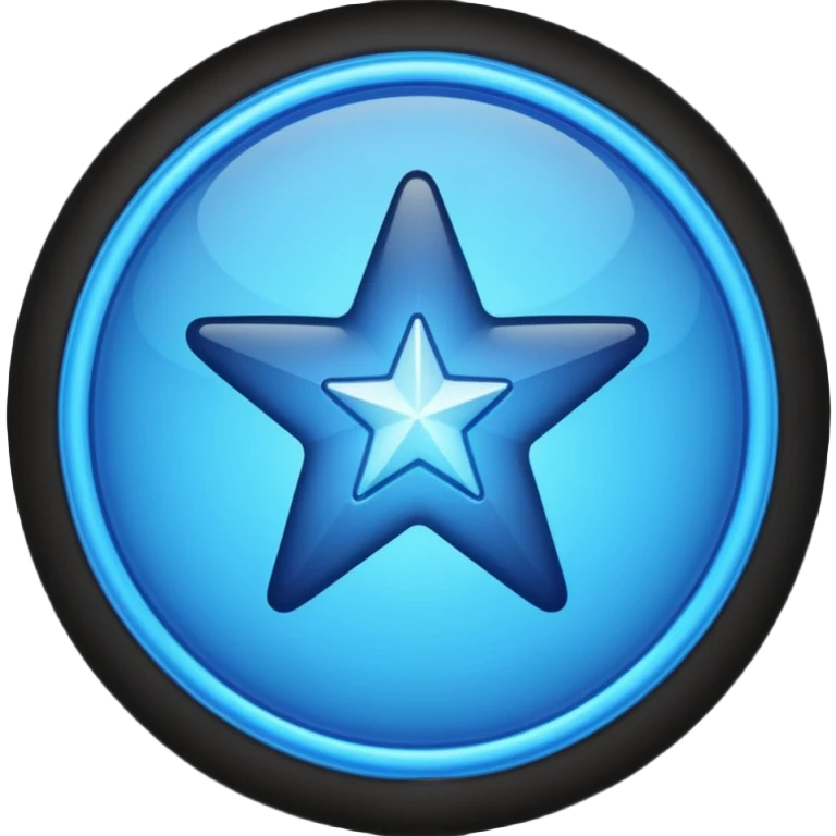 Black tik in the blue circle star emoji