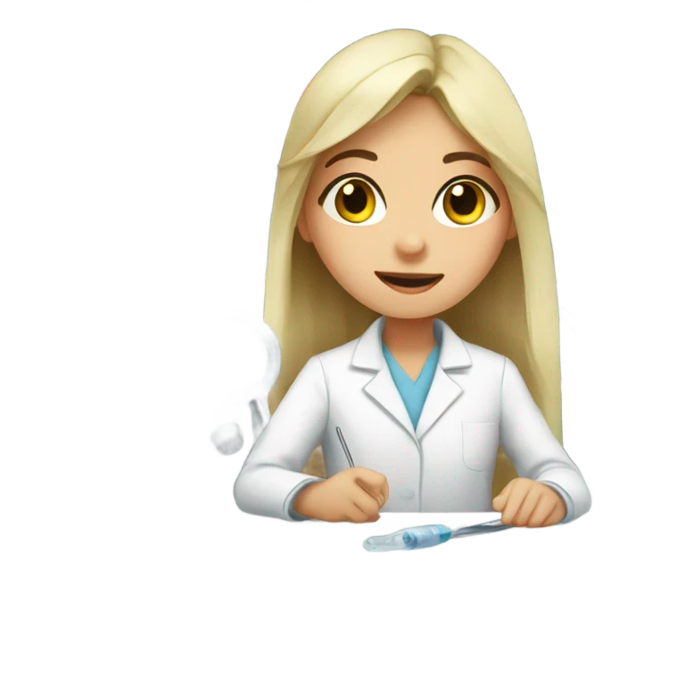European girl in the laboratory emoji