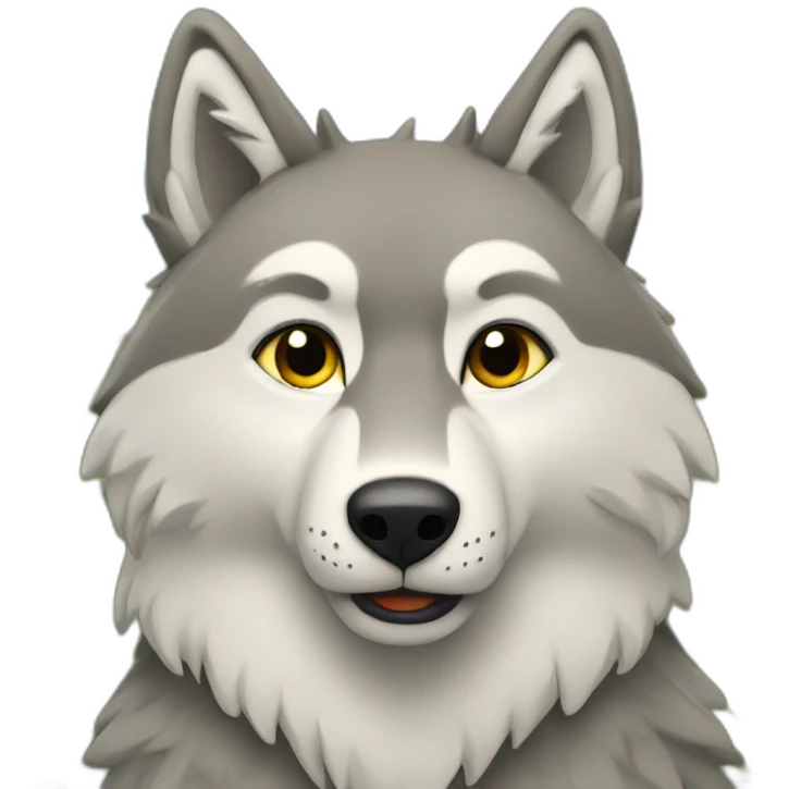 Un loup assis dans une prairie emoji