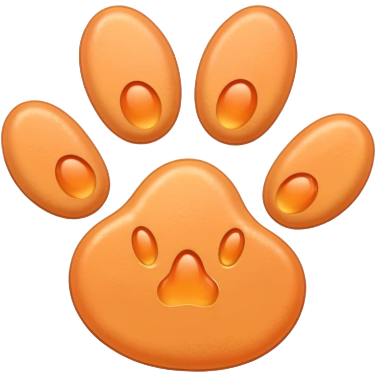 a very light pale pastel apricot pawprint emoji