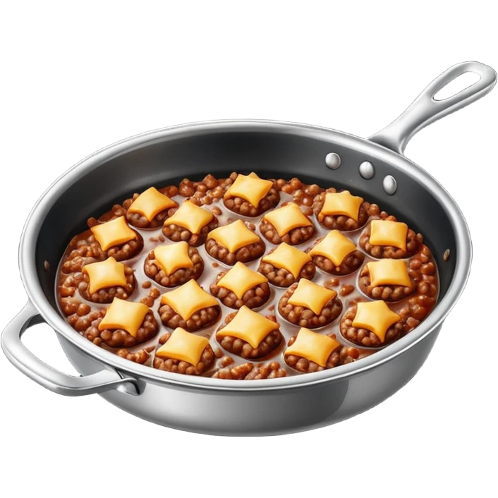 fried minced meat dish object icon, cooked minced meat in a pan, slightly crispy texture, glossy oil shine, 3D cartoon, mobile game icon style, centered, clean background, soft shadow, no text, no watermark
  emoji