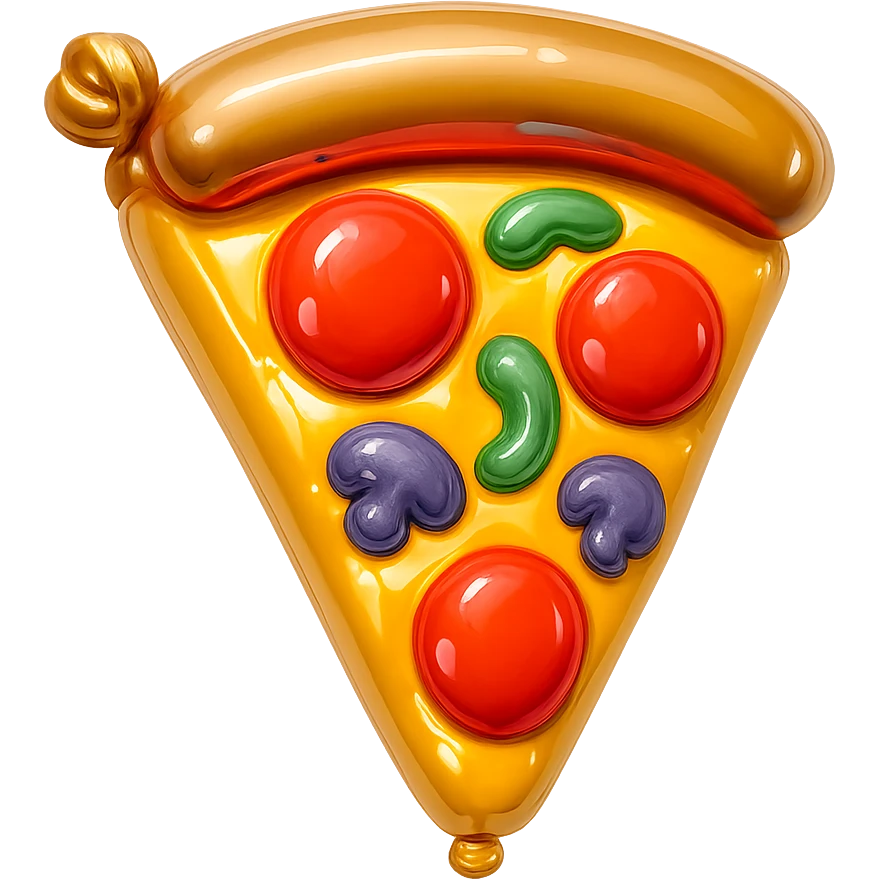 a slice of pizza balloon style emoji