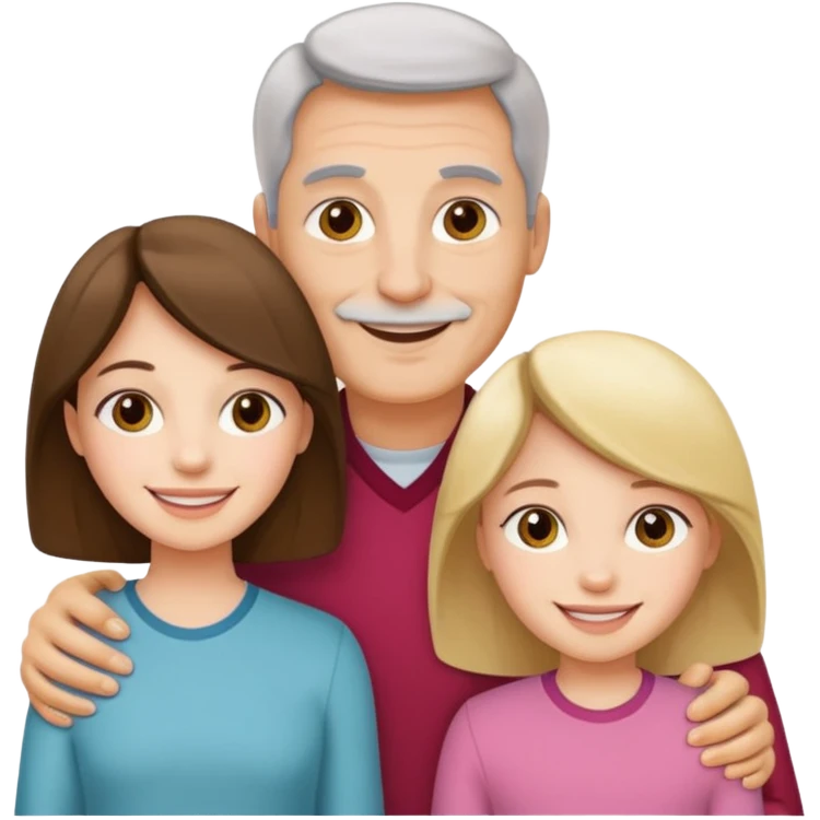 Familia : papá , mamá , hija mayor , hija menor. emoji