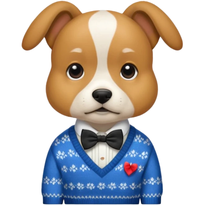 Preppy dog emoji