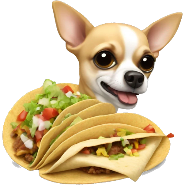 Chihuahua eating tacos emoji