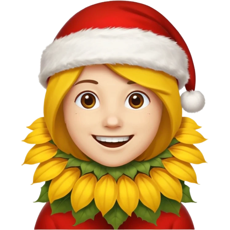 Christmas Sunflower Personified emoji