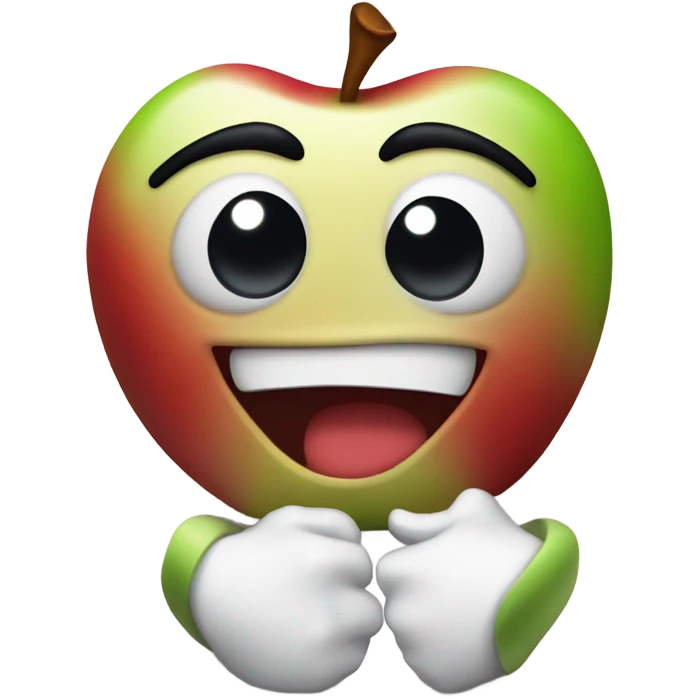 Apple devious smirking rubbing hands together freaky emoji