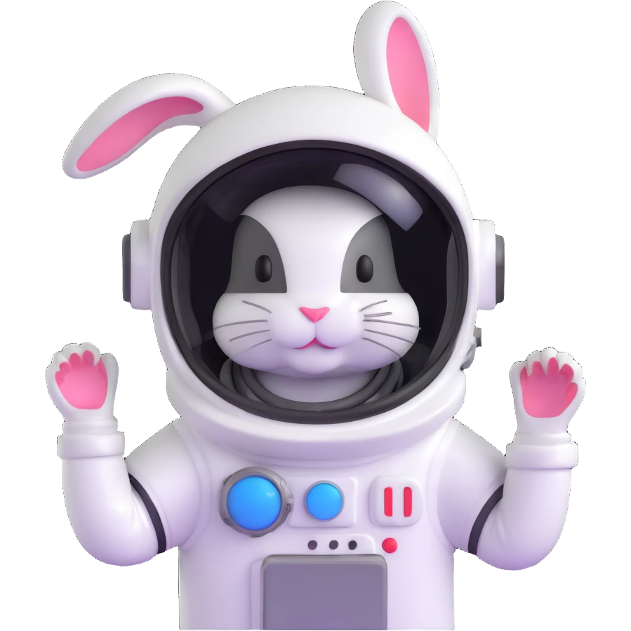 bunny astronaut with helmet emoji
