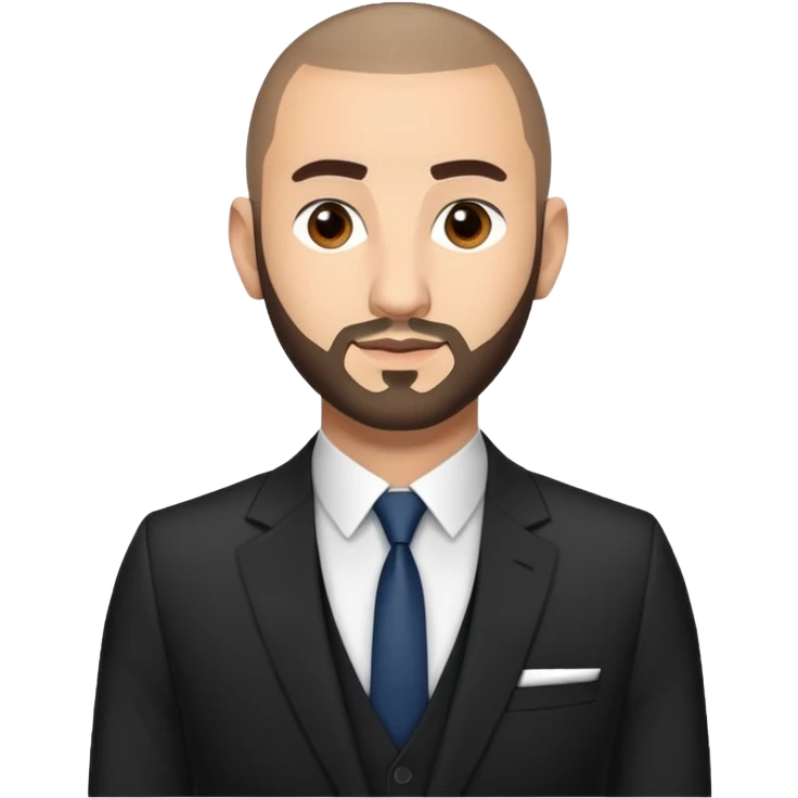 karim benzema, light skinned, wearing suit, photorealistic emoji