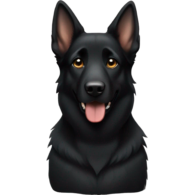 Dark black sable German shepherd dog emoji