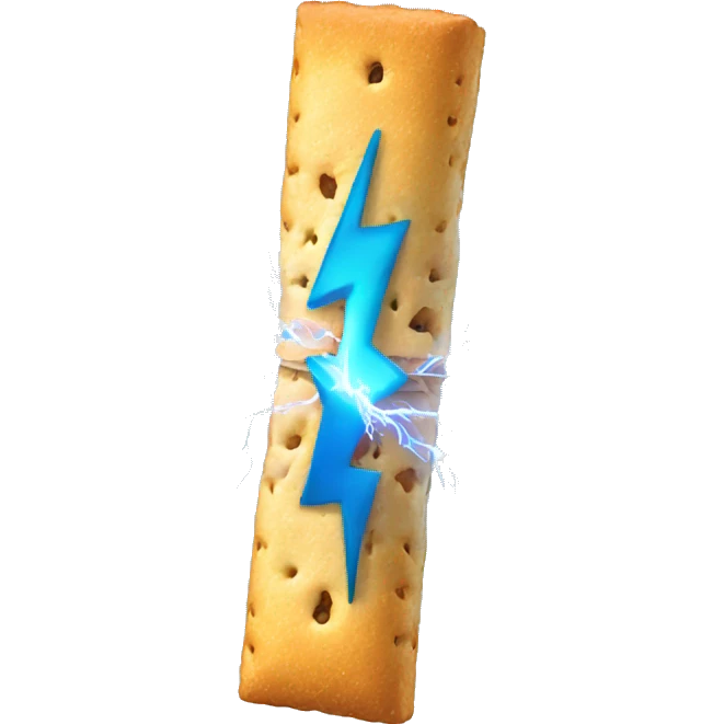 Cracker with lightning  emoji