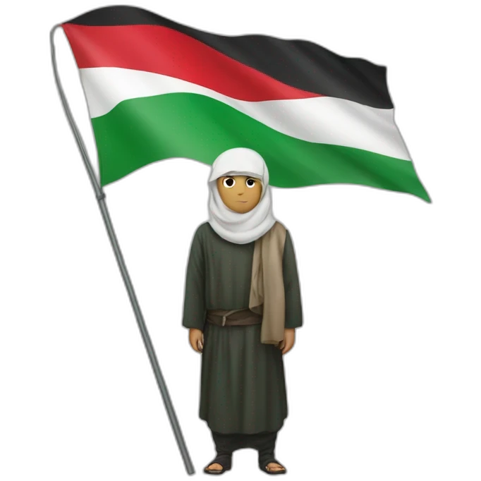muslim men big Palestine flag emoji