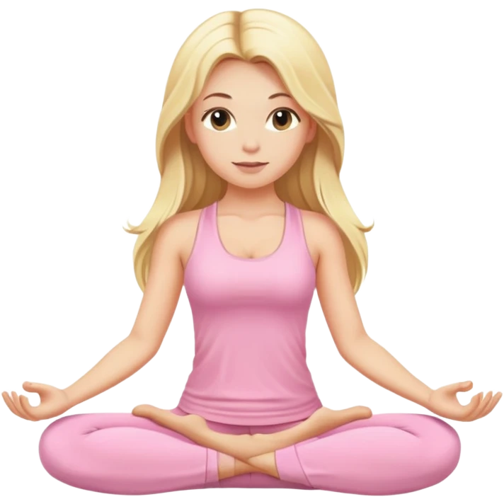 blonde yoga girl light pink clothes with long haired  emoji