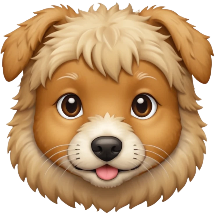 jackapoo (jack ruseel terrier + poodle) cute little kind of crusty dog but super cute, blondeish with cute little snout emoji
