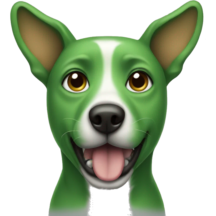 Green dog emoji