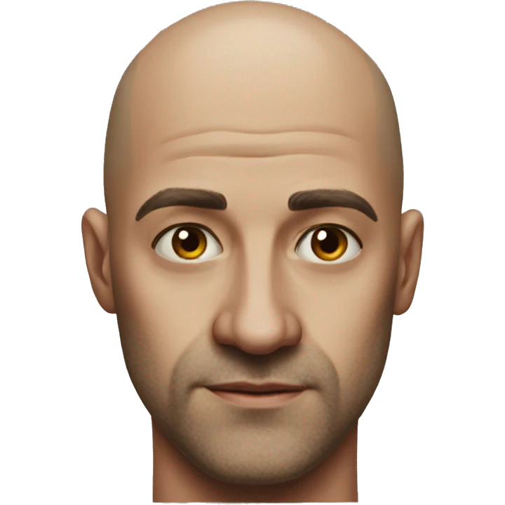 man portrait realistic bald serious emoji
