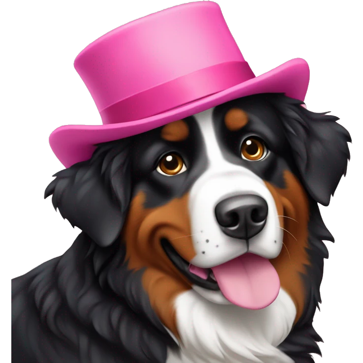 Bernese mountain dog with a pink hat  emoji