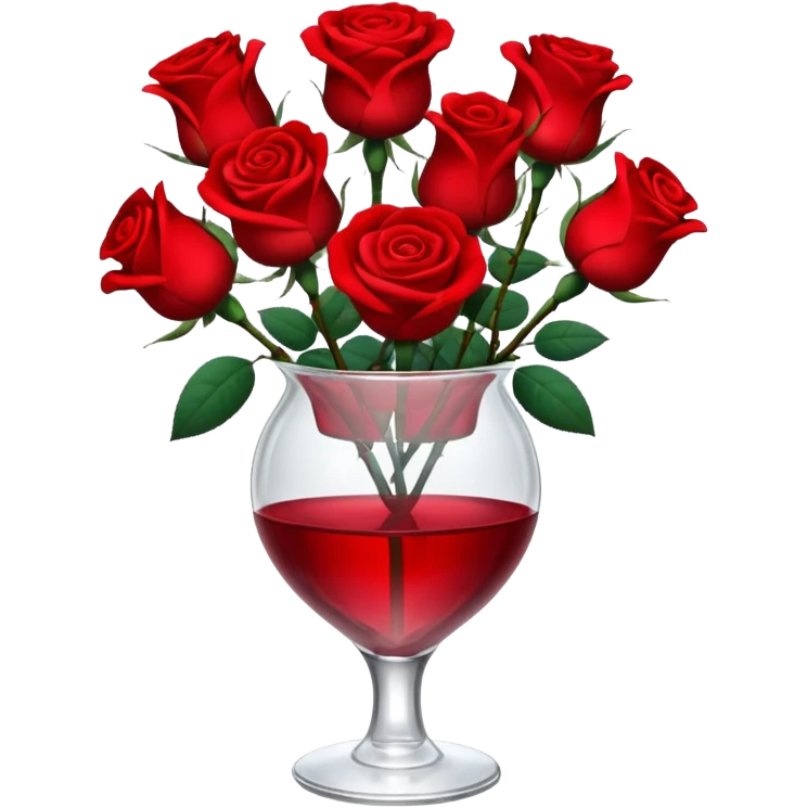 Roses in a glass vase emoji