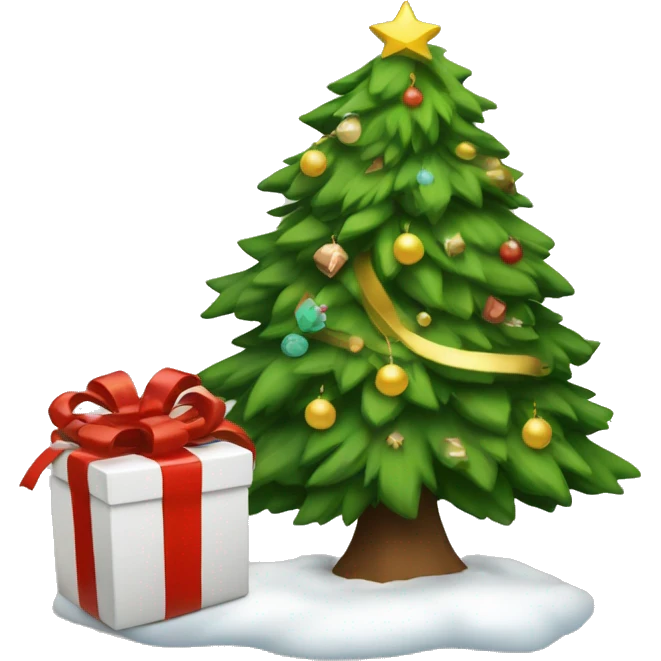 Chrsitmas tree and present emoji