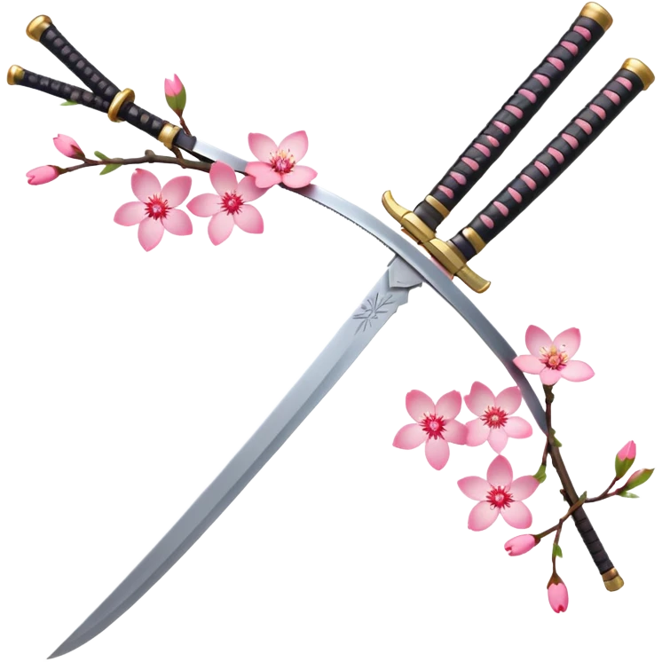 Katana with cherry blossoms  emoji