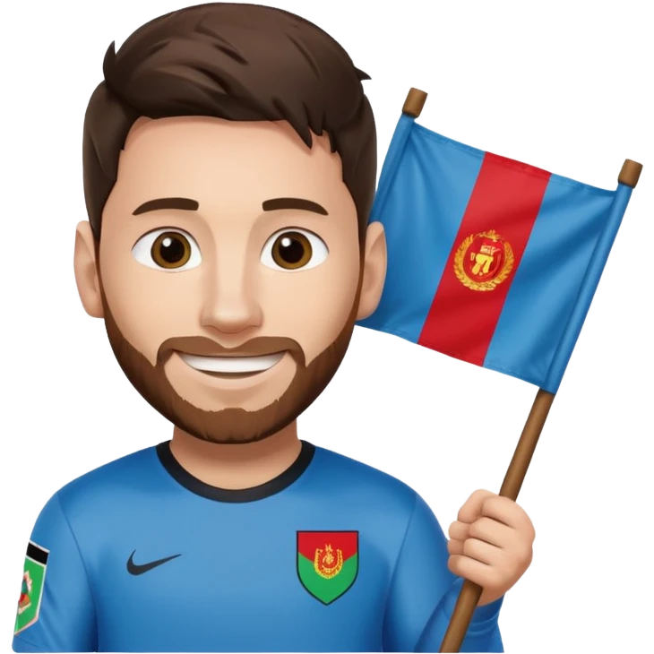Messi mit Afganistan flagge emoji