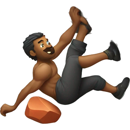 man bouldering emoji