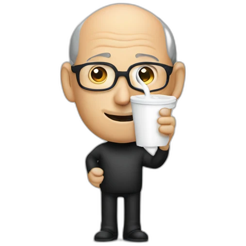 Steve jobs with milk cup emoji
