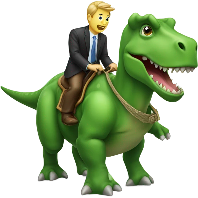 green dinosaur riding a bull emoji
